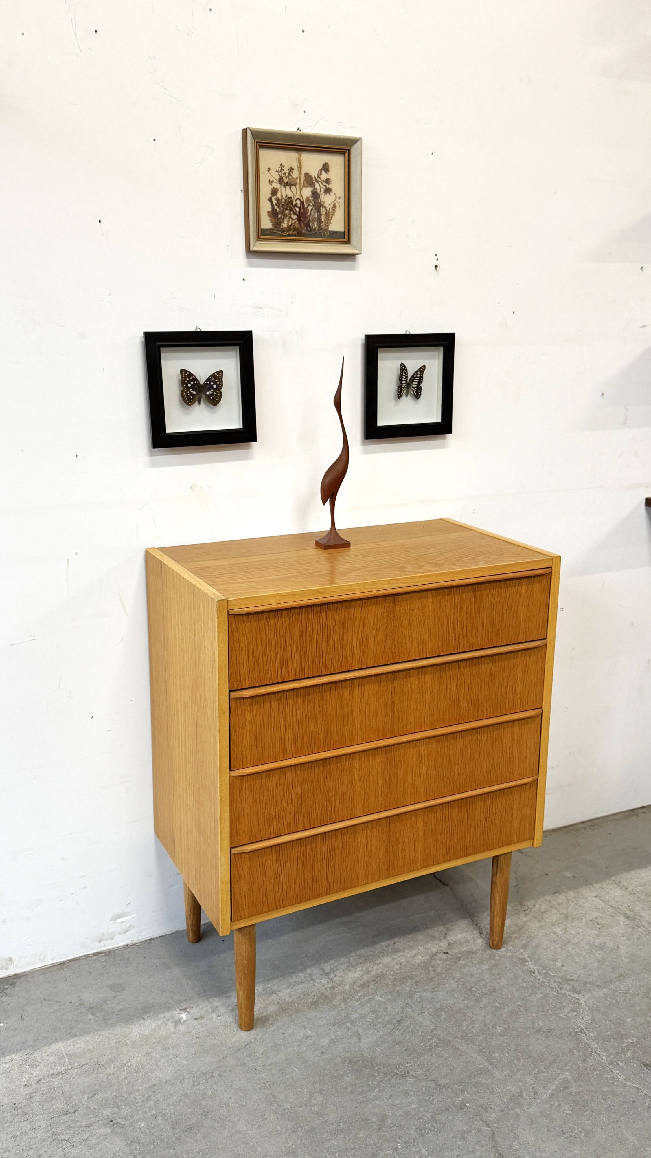 Oak Drawer Cabinet, Denmark, 1970s, Mid-Century, Vintage