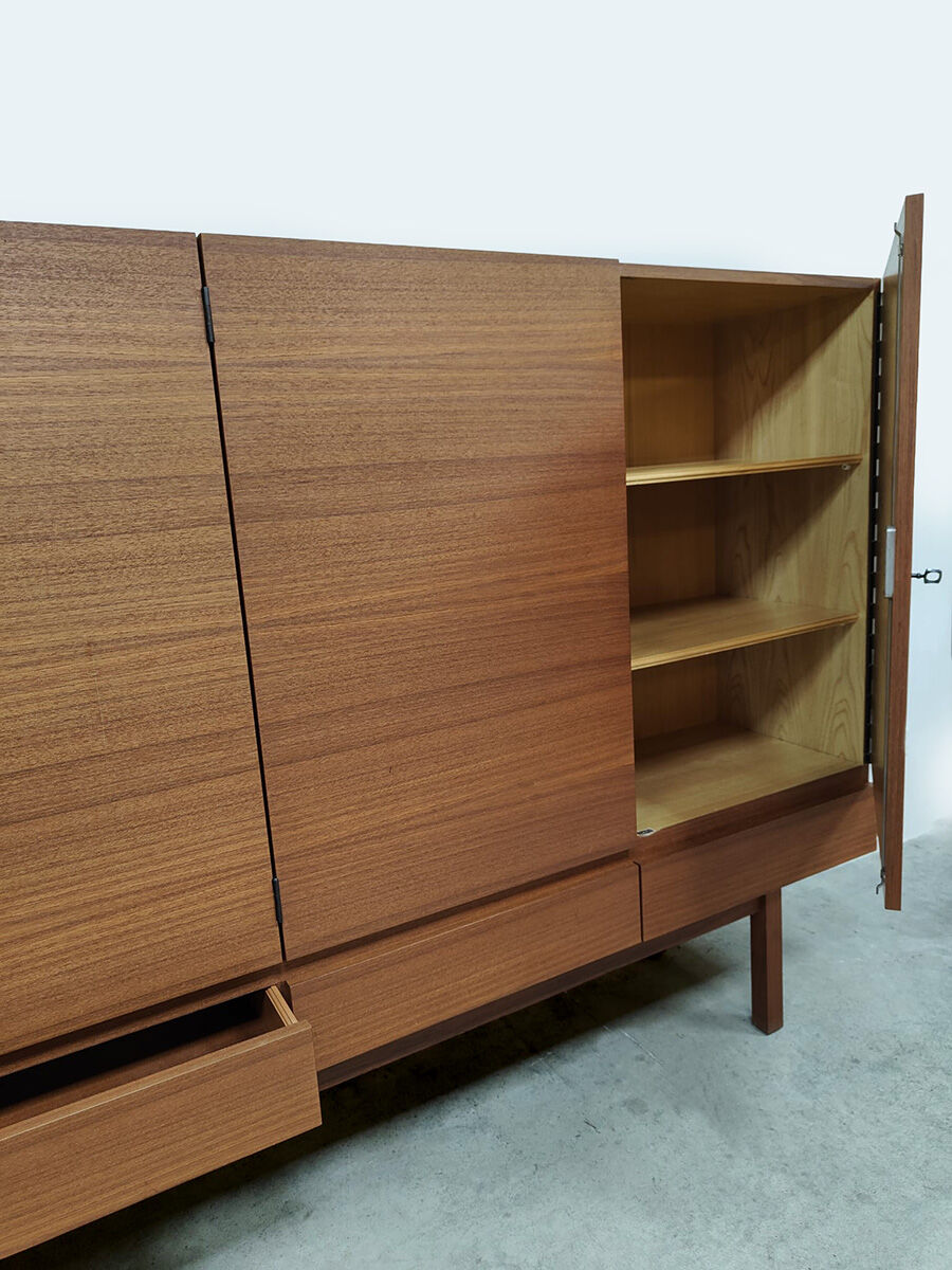 Danish vintage Scandinavian teak highboard XL