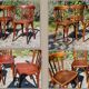Mix 6 chairs bistro Baumann and Luterma 30/40 years