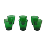 Set of 6 vintage green glasses