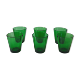 Set of 6 vintage green glasses