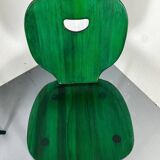 Set of 4 Swedish green pine designer chairs from Svensk Fur, 1950s of