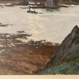 Bréhat oil on panel by Lucien Seevagen