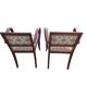 Pair of bridge armchairs in wood and fabric, 1940
