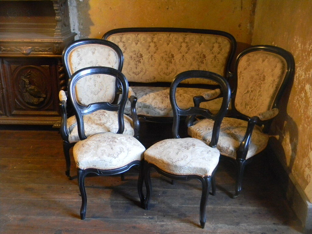 Bench and chairs style Napoleon III