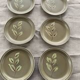 6 assiettes peintes à la main, atelier du revernay vintage