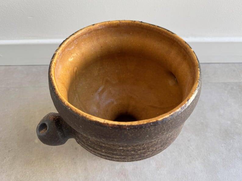 Large Dutch ceramic vintage Vest van Woerden hanging planter