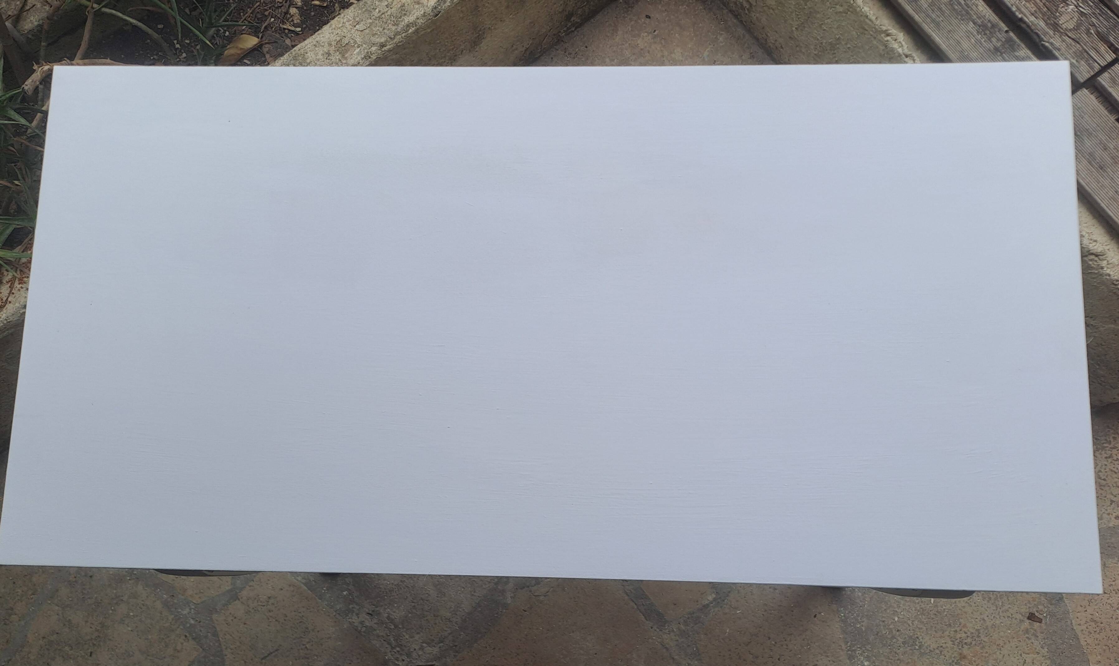 Dressing table console in white painted wood France 2000 / vintage retro classic bedroom decoration