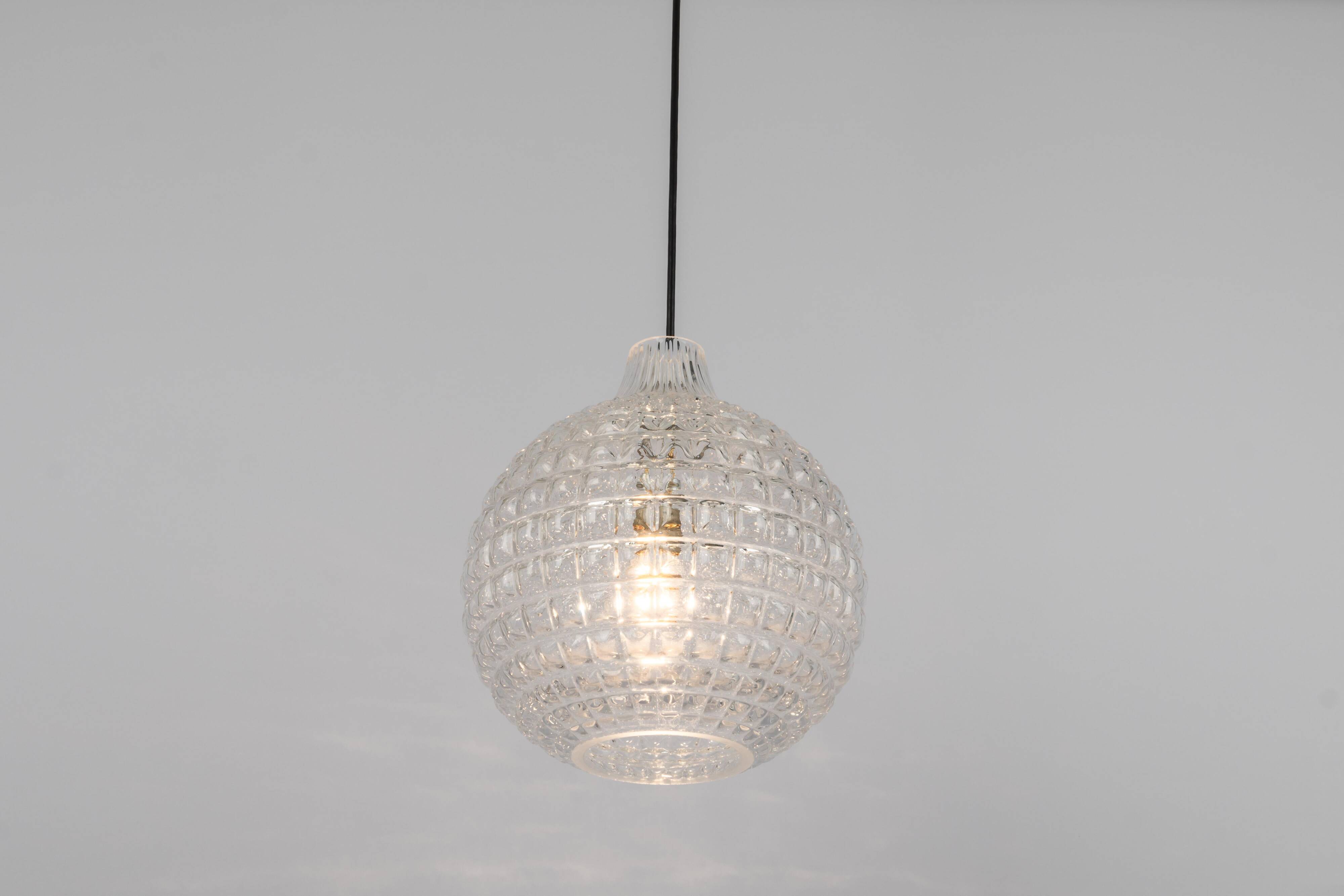 Stunning crystal glass pendant, Peill & Putzler, Germany, 1970s