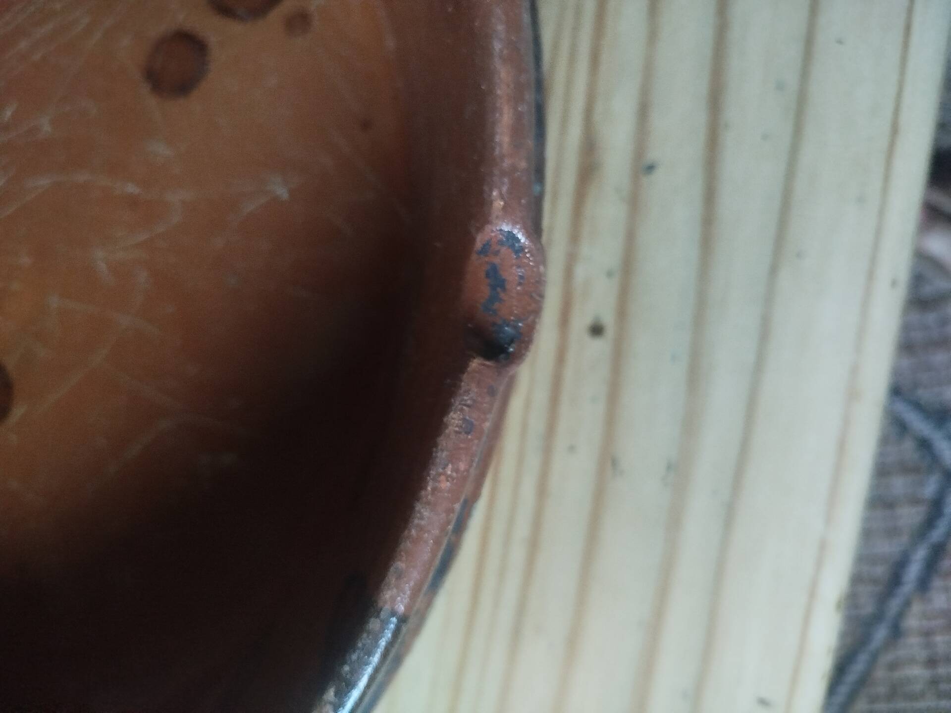 Large glazed earthenware dish