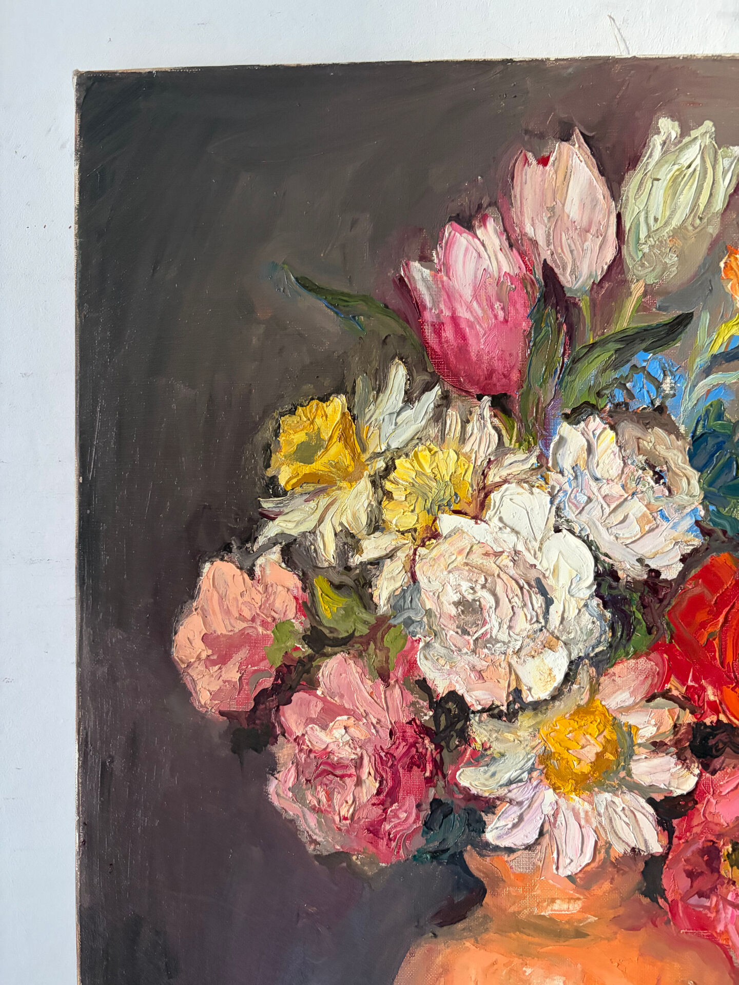 "Roses and fruits" knife oil signed Hinsberger 1992