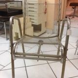 Vintage armchair in mesh and chrome steel from the 40s France