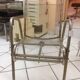 Vintage armchair in ribbed fabric and chrome steel from the 1940s France