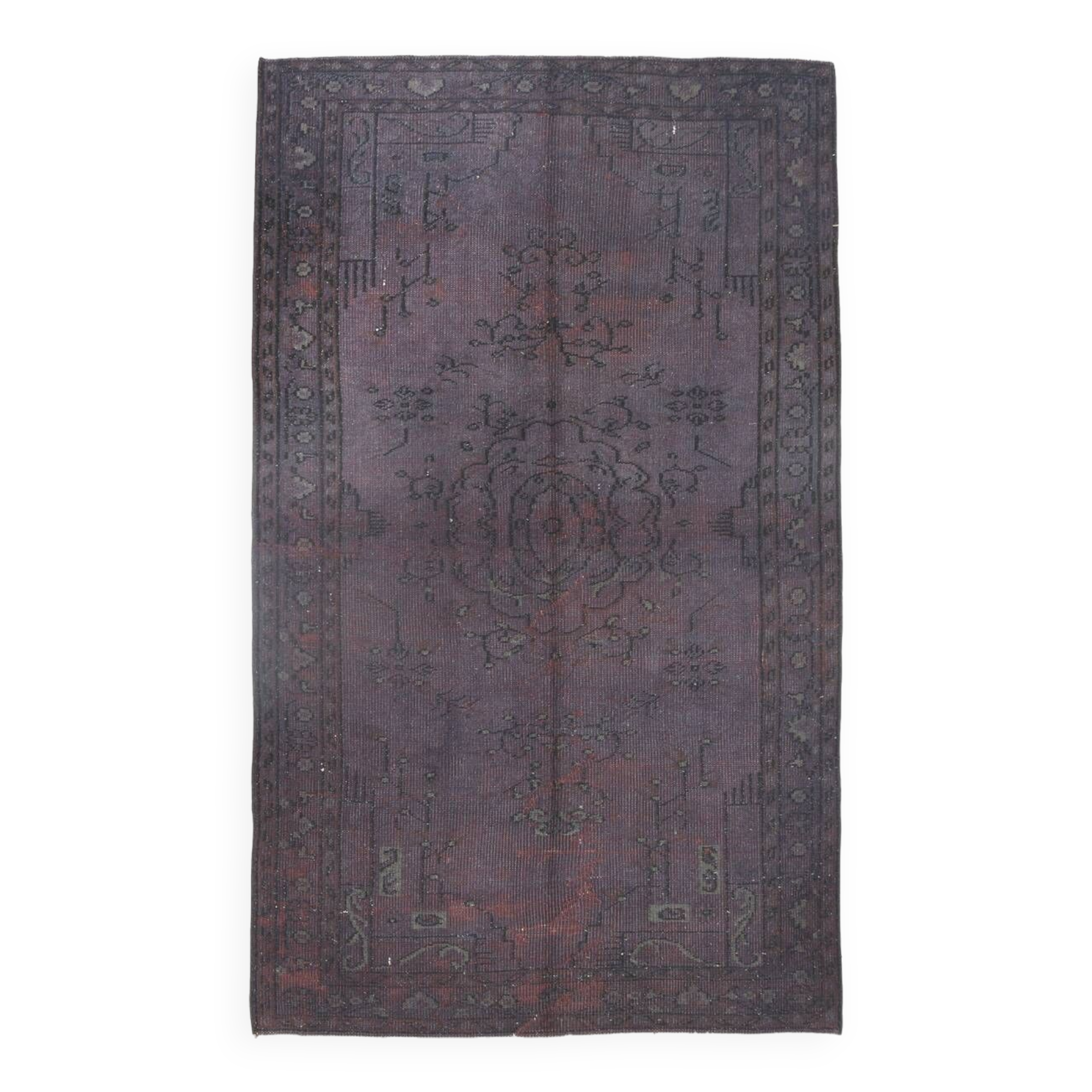 4x8 Shades Of Purple Oriental Handmade Wool Turkish Vintage Rug, 140x230Cm