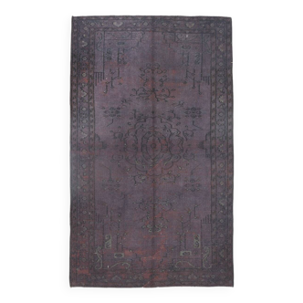 Tapis Vintage turc en laine fait à la main, 4x8 nuances de violet, 140x230Cm