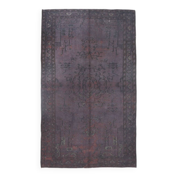 4x8 Shades Of Purple Oriental Handmade Wool Turkish Vintage Rug, 140x230Cm