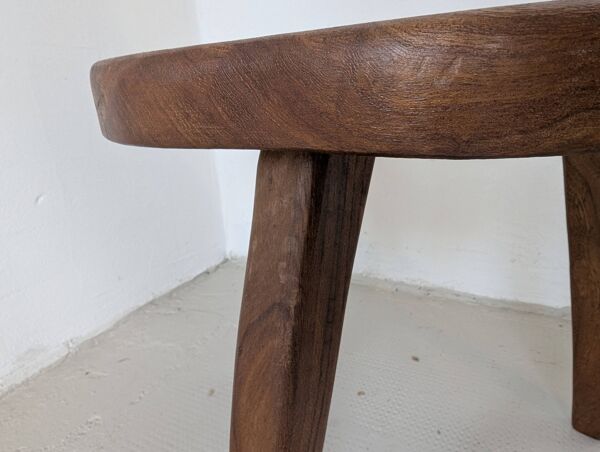 Tabouret bas en bois massif, Henri Bataille