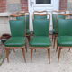 Série 6 chaises simili cuir vert 1950