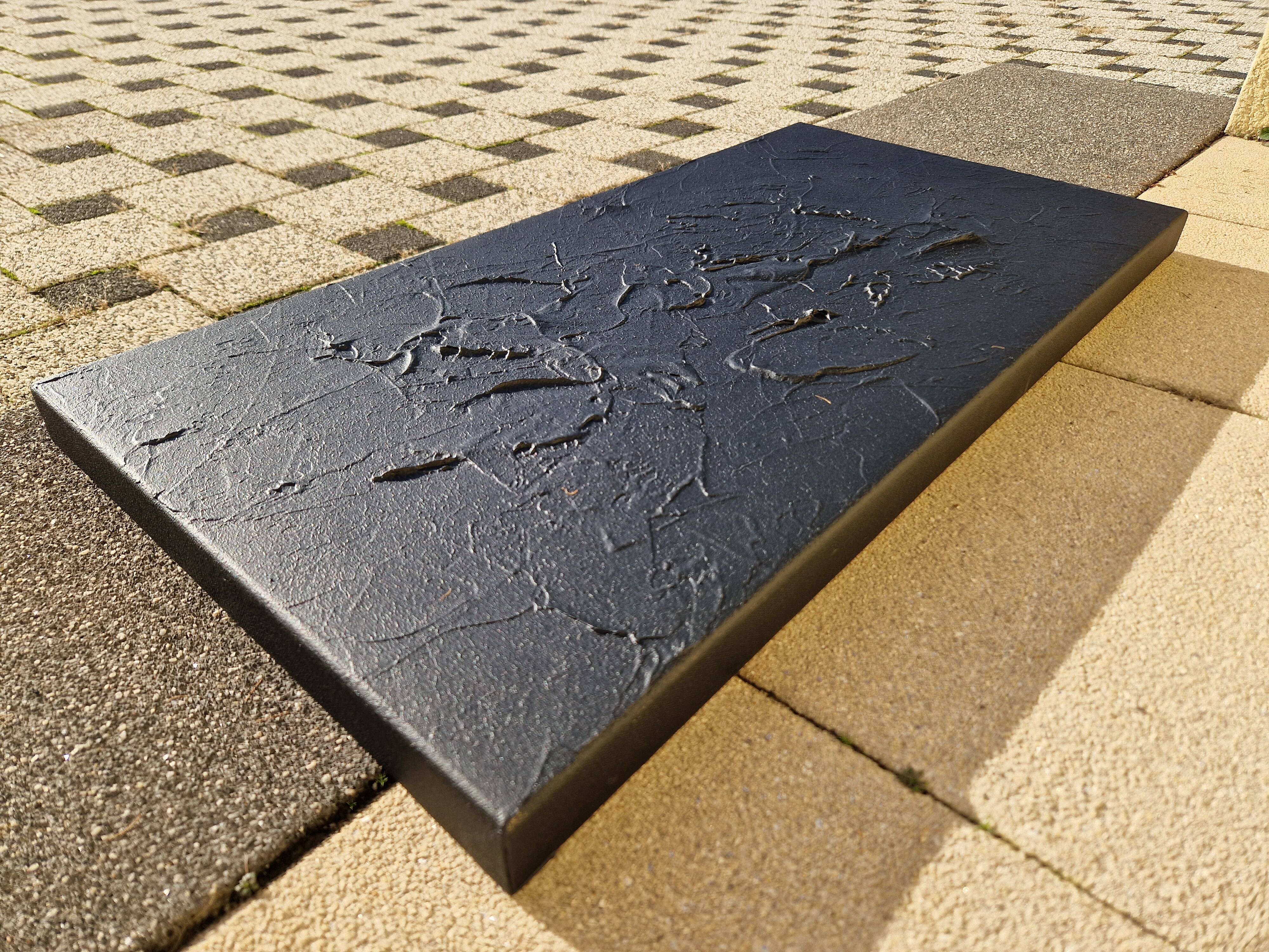 Minimalist monochrome abstract painting black