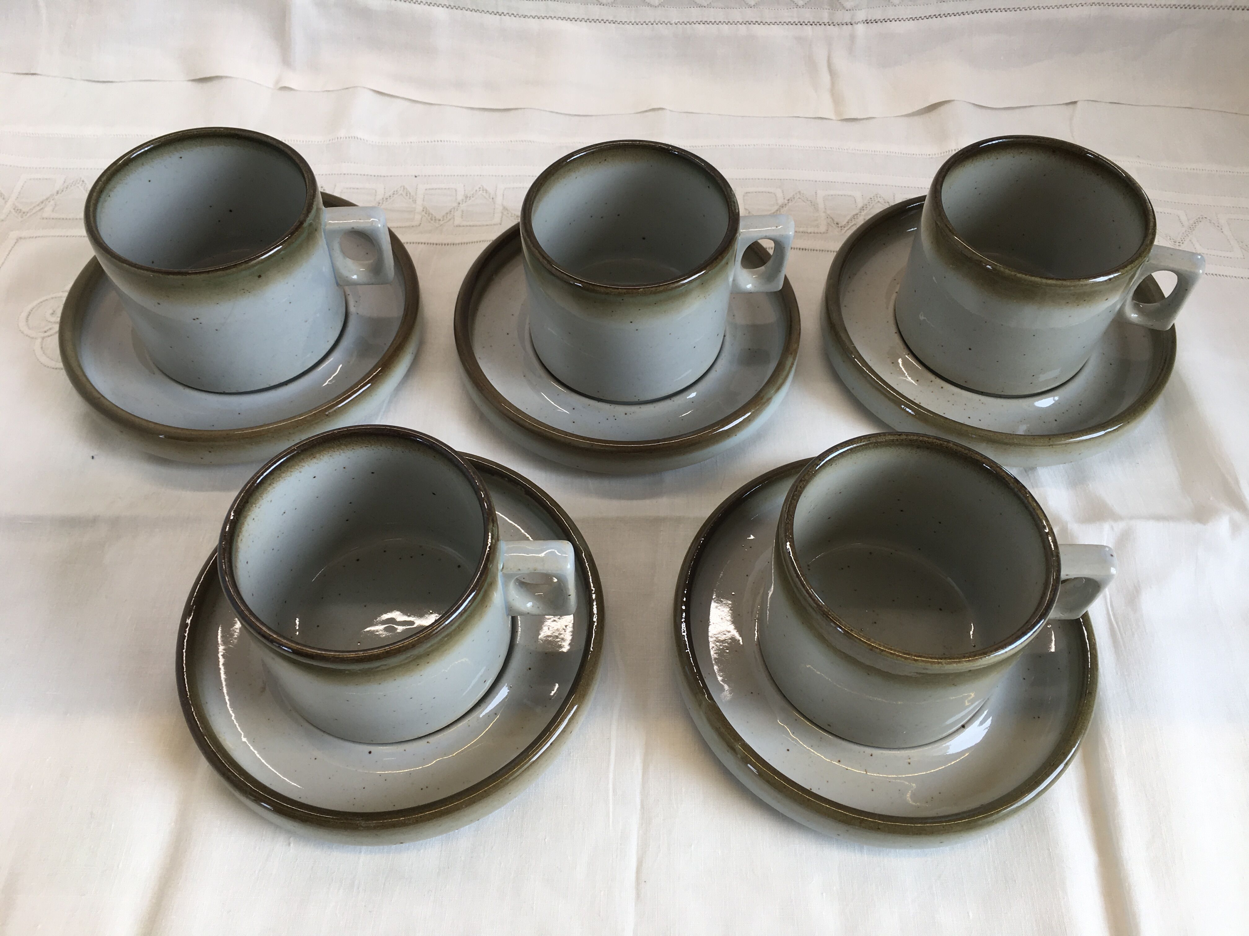 Rare coffee / tea service in Brenne sandstone "Grand Feu" - France 70s
