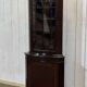 1950s English mahogany corner cabinet