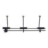 Vintage metal coat rack, wall-mounted coat rack with 4 vintage hooks