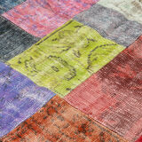 Handwoven Turkish Contemporary 203 cm x 301 cm Multicolor Patchwork Carpet