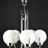 Modernist chrome chandelier