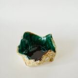 Ashtray in Fat Lava, flower neckline, yellow and green, 1970 - 15 x 7 cm