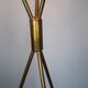 Italian brass lamp tripod 3 bicolored diabolos on stems, mid-century style
