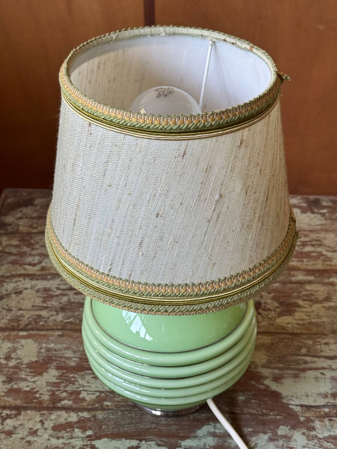 Opaline bedside lamp