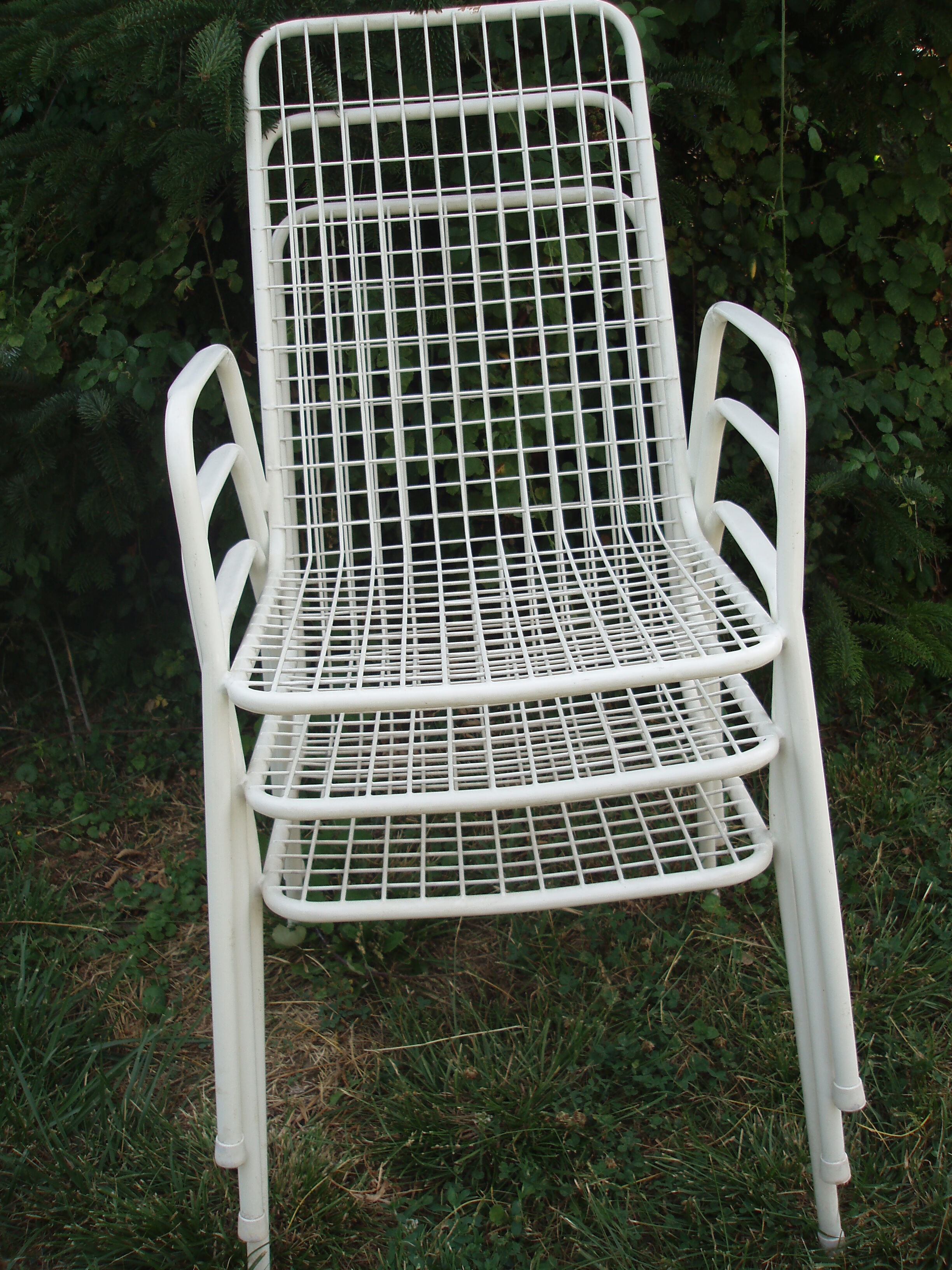Three emu armchairs model italian vintage iron and rilsan