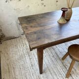 1950s oak farmhouse table with spindle legs