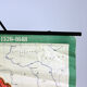 Vintage school map of czech state, czechoslovakia 1960s