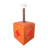 Scandinavian lamp in wood and ceramic, 1970s