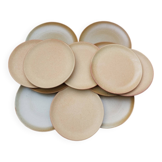 Speckled stoneware plates