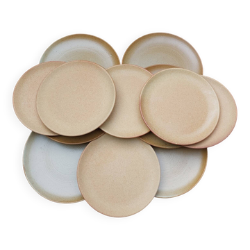 Assiettes en grès moucheté