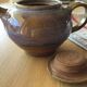 La Borne iridescent blue sandstone teapot signed