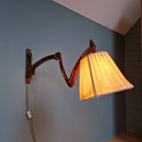 Scandinavian design teak scissor wall light, 1960s
