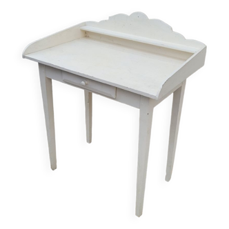Coiffeuse table de toilette ancienne en bois, un tiroir