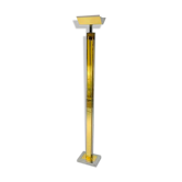 Lampadaire en chrome et laiton