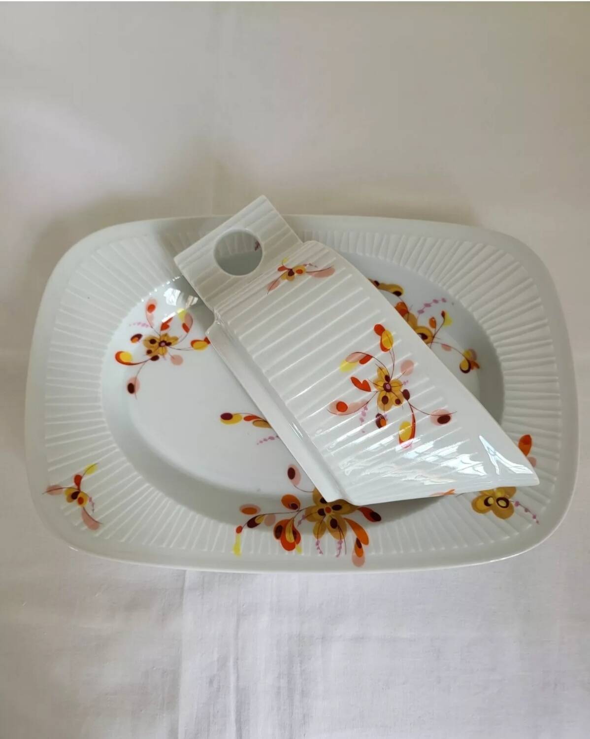 Haviland Limoges Gravy Boat and Porcelain Tray, Vintage