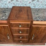 Buffet Art Déco en palissandre et marbre, rénové