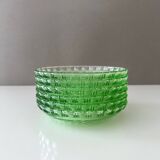 Art Deco glass bowl, 6 pieces, pastel green, bowl, dessert