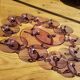Rare amethyst blown glass cream service tripod - 13 pieces - Condition