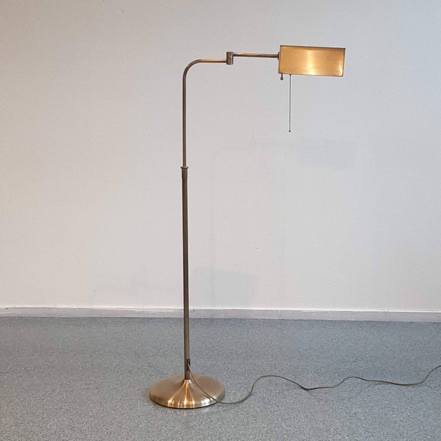 Vintage brass reading floor lamp