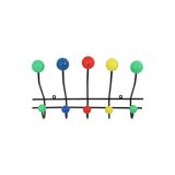 Mid century modern coat rack metal colored balls 60cm