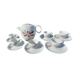 Service en porcelaine à café -ancien signé Roussel J. décor marguerite