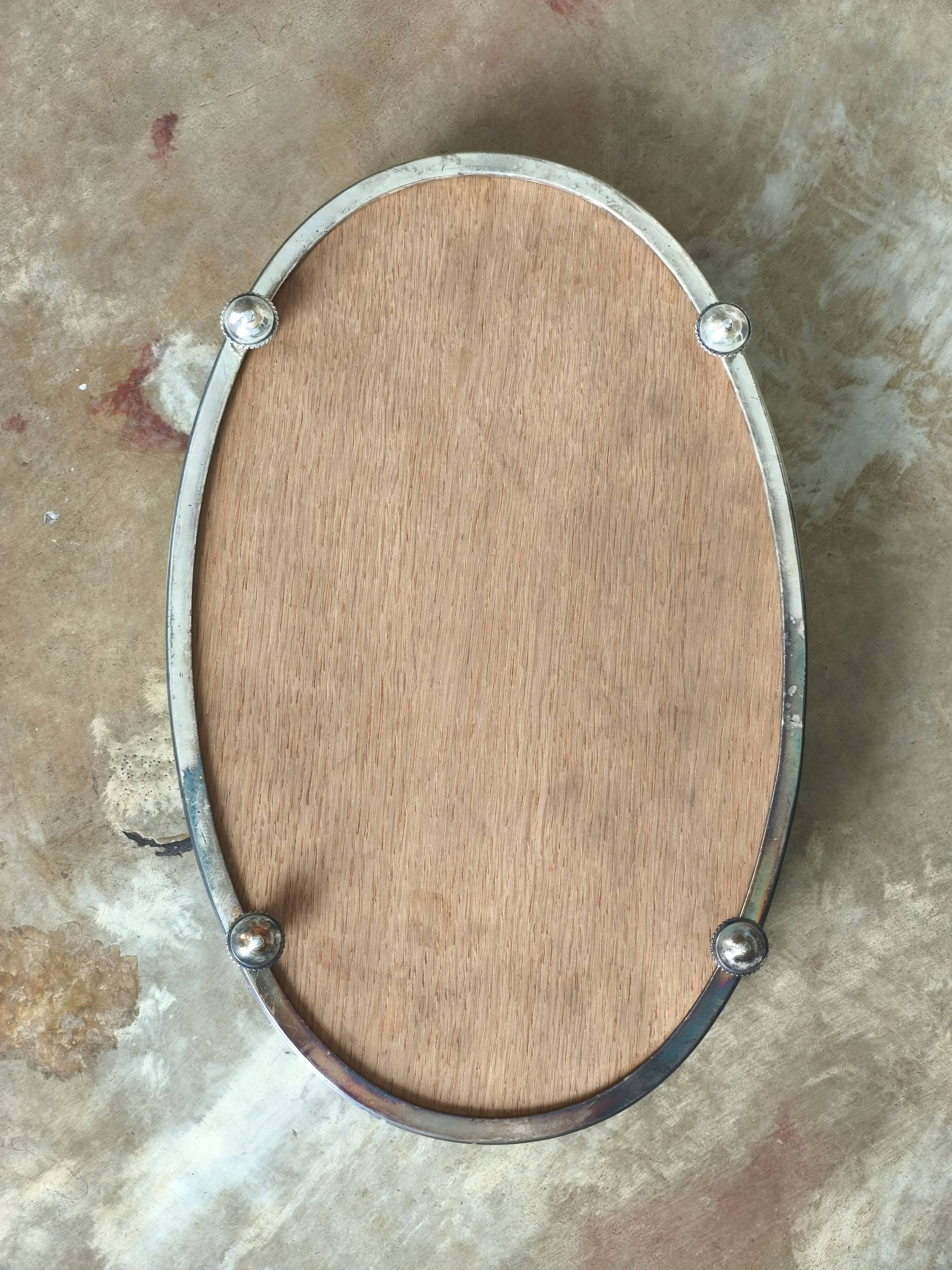 Louis XV style oval silver-plated metal centrepiece (or centerpiece) 19th century