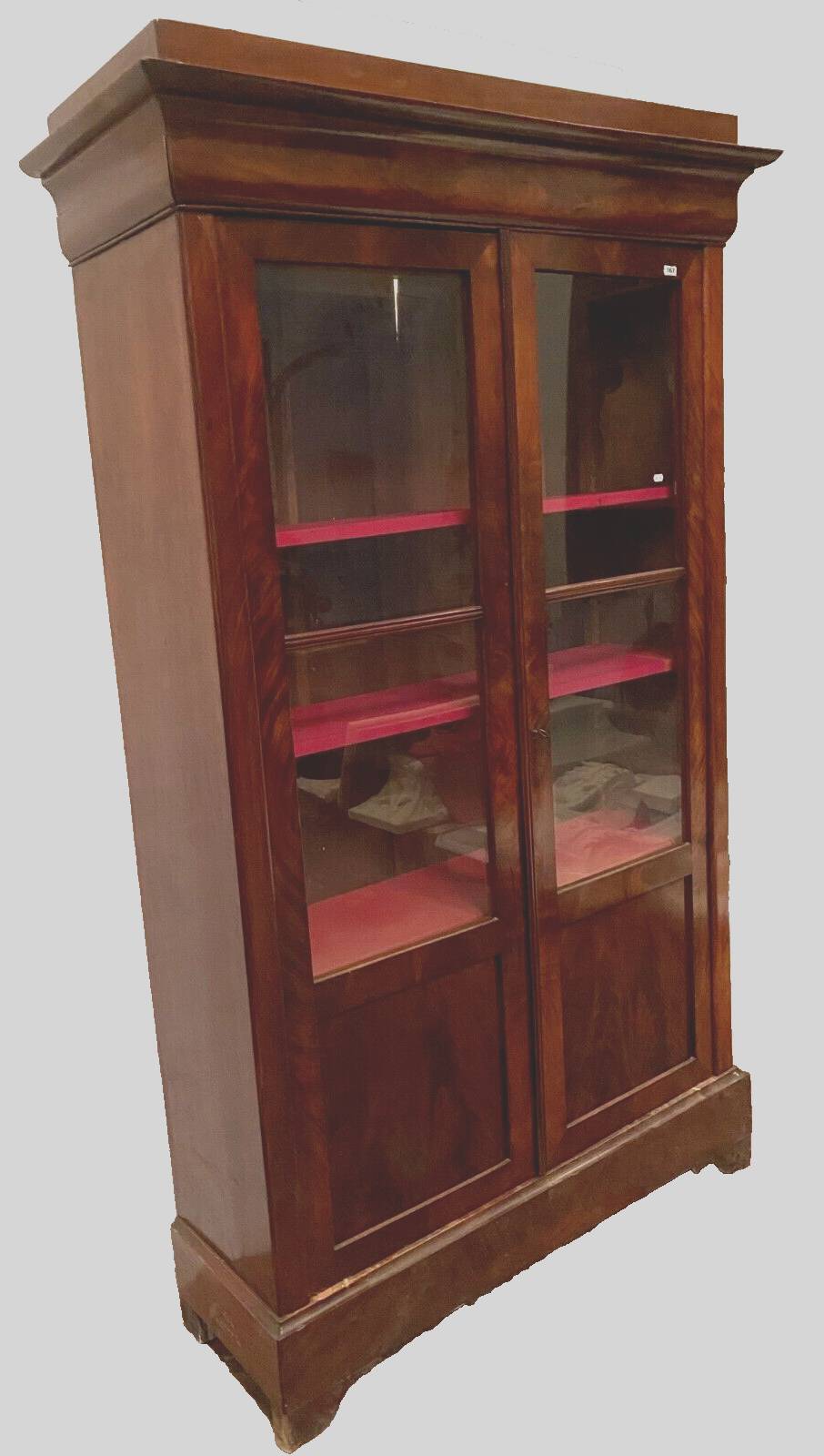 Louis Philippe display case in mahogany and mahogany veneer 19th century